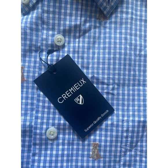 Cremieux Checkered dog print short sleeve shirt - Picture 4 of 5